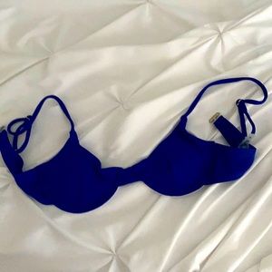 Royal Blue Ribbed Underwire Bikini Top